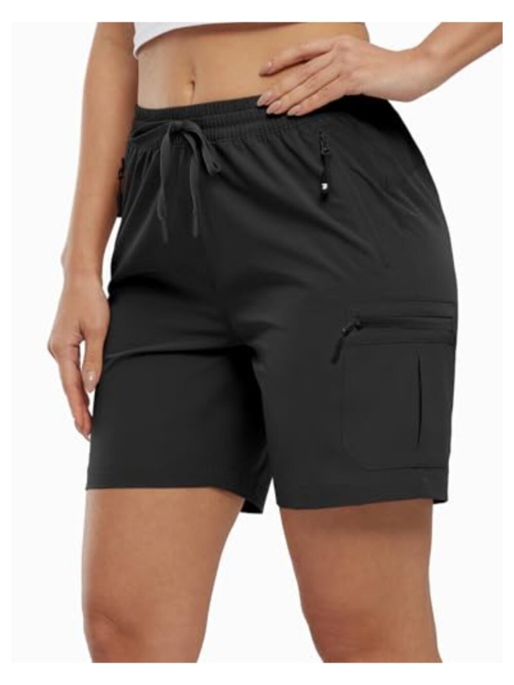 Women's Athletic Cargo Shorts Quick Dry Lightweight Zipper Pockets Hiking